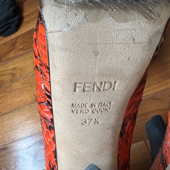 Fendi Orange Python Heels - Picture 4 of 5